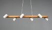 Immagine di Lampadario Isola Legno 6 Spot Bianco Cilindrici Orientabili Marley Trio Lighting