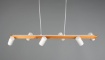 Immagine di Lampadario Isola Legno 6 Spot Bianco Cilindrici Orientabili Marley Trio Lighting