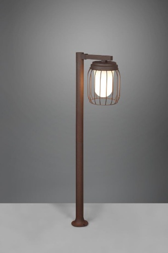 Immagine di Palo Da Esterno Tuela Diffusore Gabbia Ruggine IP44 Trio Lighting