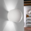 Immagine di Applique Sfera Gesso Bianco Verniciabile Luce Sopra e Sotto