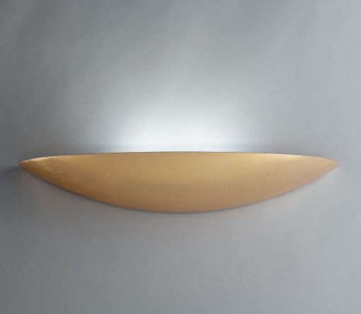 Immagine di Applique In Gesso Foglia Oro 39 cm Luce Verso L'Alto