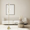 Picture of Lampada Terra Oro Moderna 5 Sfere Vetro Bianco Pomì H170 cm Miloox