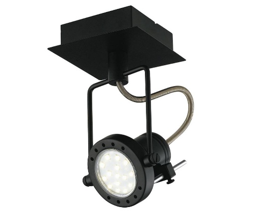 Immagine di Faretto Spot GU10 Led Parete Soffitto Metallo Nero Orientabile