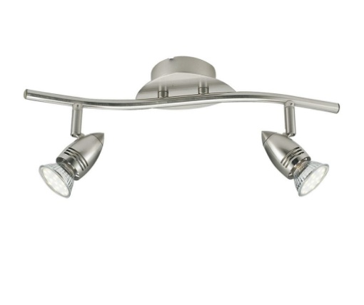 Immagine di Plafoniera Con Faretti Orientabili 2 Luci Led GU10 Nickel