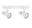 Immagine di Applique Con Faretti Spot 2 Luci Orientabili Bianco Attacco E27