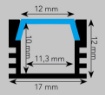 Immagine di Profilo Strip Led In Alluminio 1 mt Per Incasso Cartongesso o Superfici