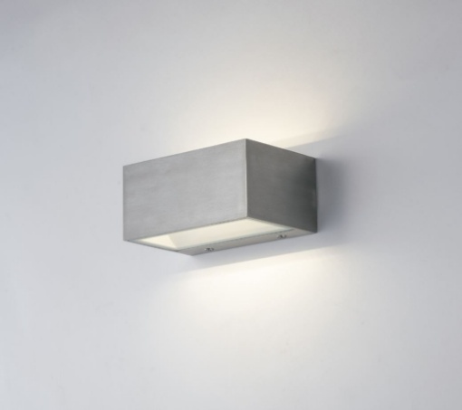 Immagine di Applique Esterno Rettangolare 14 cm Nichel Led 12w CCT Luce Sopra e Sotto