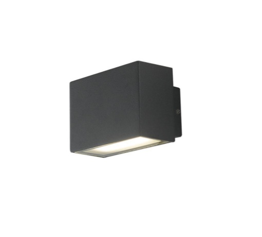 Immagine di Applique Da Esterno Squadrata Nero Led 6w Luce Sopra e Sotto IP54 9 cm