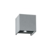 Immagine di Applique Led Cubo 10 cm Grigio Da Esterno Luce Biemissione Alette Orientabili