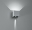 Immagine di Applique Led Cubo 10 cm Grigio Da Esterno Luce Biemissione Alette Orientabili