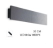 Immagine di Applique Da Esterno Biemissione Cemento Scuro Led 8.6w 30 cm IP65