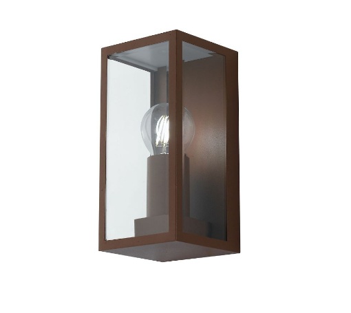 Immagine di Applique Lanterna Corten Con Vetro Trasparente 1xE27 IP44