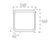 Immagine di Plafoniera Quadrata Da Esterno Led 15w Bianca 17 cm IP65