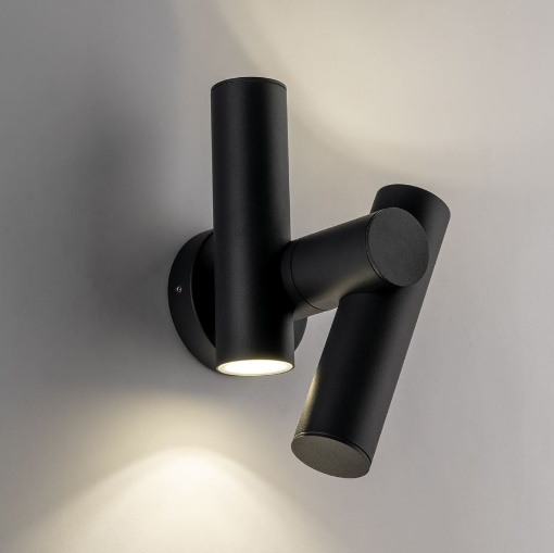 Immagine di Applique Esterno Cilindri Antracite Con Luce Led Orientabile IP54