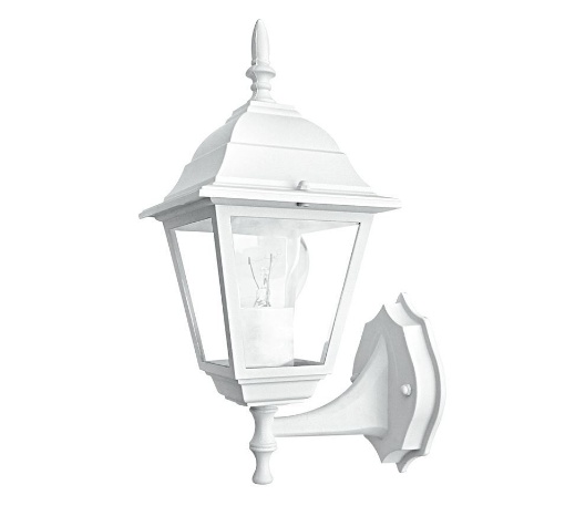 Immagine di Lanterna Applique Classica Da Esterno Alluminio Bianco Verso Alto IP44