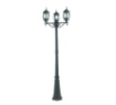 Immagine di Lampione 3 Luci Da Esterno 209 cm Stile Classico Nero Verde E27 IP44