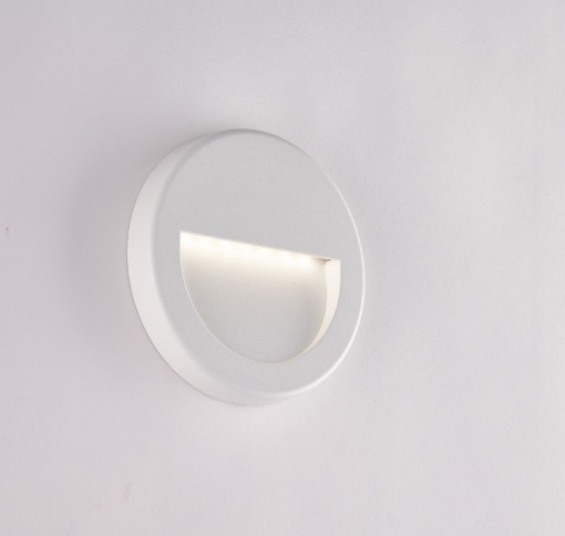 Picture of Segnapasso Led Rotondo Da Esterno Fissaggio Parete Bianco IP54