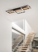 Immagine di Lampada Soffitto Legno e 3 Quadrati Led Harper Nero Trio Lighting