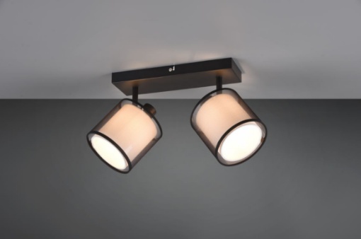 Immagine di Lampada 2 Faretti Spot Orientabili con Doppio Paralume Burton Trio Lighting