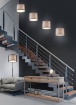 Immagine di Lume Moderno Doppio Paralume Organza e Tessuto Burton Trio Lighting