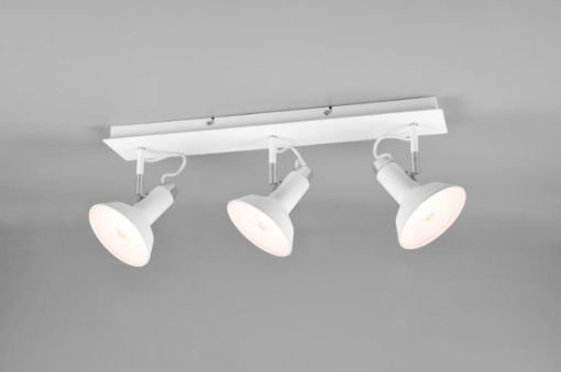 Immagine di Lampada 3 Faretti Spot Orientabili Design Industrial Roxie Bianco Trio Lighting