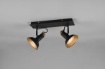 Immagine di Lampada 2 Faretti Spot Orientabili Design Industrial Roxie Nero e Oro Trio Lighting