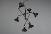 Immagine di Sospensione Industrial 6 Faretti Spot Orientabili Roxie Nero e Oro Trio Lighting