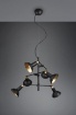 Immagine di Sospensione Industrial 6 Faretti Spot Orientabili Roxie Nero e Oro Trio Lighting