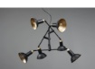 Immagine di Sospensione Industrial 6 Faretti Spot Orientabili Roxie Nero e Oro Trio Lighting