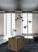 Immagine di Sospensione Industrial 6 Faretti Spot Orientabili Roxie Nero e Oro Trio Lighting