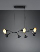 Immagine di Lampadario Sospensione Industrial 7 Spot Calotte Orientabili Roxie Nero e Oro Trio Lighting