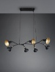 Immagine di Lampadario Sospensione Industrial 7 Spot Calotte Orientabili Roxie Nero e Oro Trio Lighting