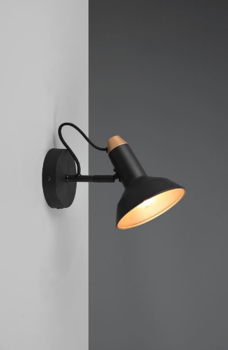 Immagine di Faretto Spot Nero e Oro Industrial Roxie Calotta Orientabile Trio Lighting