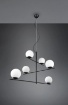 Immagine di Sospensione 6 Sfere Vetro Bianco Pure Bracci Girevoli Trio Lighting