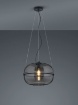 Immagine di Sospensione Design Vintage Paralume Vetro Fumé Lorena Trio Lighting