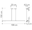 Immagine di Lampadario Led Ufficio Lineare Moderno Bacchetta Bianco 29w