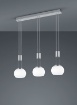 Immagine di Sospensione 3 Led In Linea Sfere Schiacciate Vetro Bianco Madison Trio Lighting