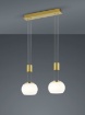 Immagine di Sospensione Moderna 2 Paralumi Vetro Bianco Madison Ottone Trio Lighting