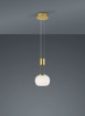 Immagine di Lampada Led Singola Paralume Vetro Bianco Madison Ottone Trio Lighting