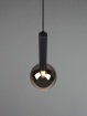 Picture of Sospensione Singola Nera con Paralume Sferico Vetro Fumé E27 Clayton Trio Lighting