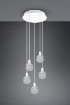 Immagine di Sospensione Moderna 5 Paralumi E14 Vetro Bianco Mela Trio Lighting