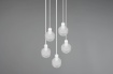 Immagine di Sospensione Moderna 5 Paralumi E14 Vetro Bianco Mela Trio Lighting