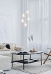 Immagine di Sospensione Moderna 5 Paralumi E14 Vetro Bianco Mela Trio Lighting