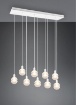 Immagine di Lampadario in Linea Moderno 9 Luci E14 Vetro Bianco Mela Trio Lighting