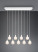 Immagine di Lampadario in Linea Moderno 9 Luci E14 Vetro Bianco Mela Trio Lighting