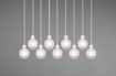 Immagine di Lampadario in Linea Moderno 9 Luci E14 Vetro Bianco Mela Trio Lighting