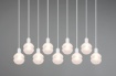 Immagine di Lampadario in Linea Moderno 9 Luci E14 Vetro Bianco Mela Trio Lighting