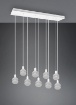 Immagine di Lampadario in Linea Moderno 9 Luci E14 Vetro Bianco Mela Trio Lighting