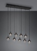 Immagine di Lampadario Lineare Moderno 9 Luci E14 Vetro Nero Mela Trio Lighting