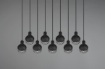 Immagine di Lampadario Lineare Moderno 9 Luci E14 Vetro Nero Mela Trio Lighting